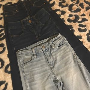 AMERICAN EAGLE SKINNY MID & HI RISE JEANS